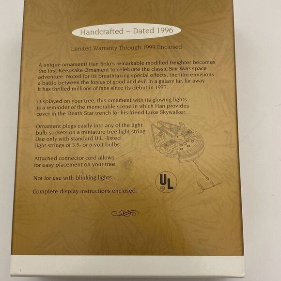 Hallmark Keepsake Ornament 1996 Star Wars Millennium Falcon NIB - Picture 2 of 6